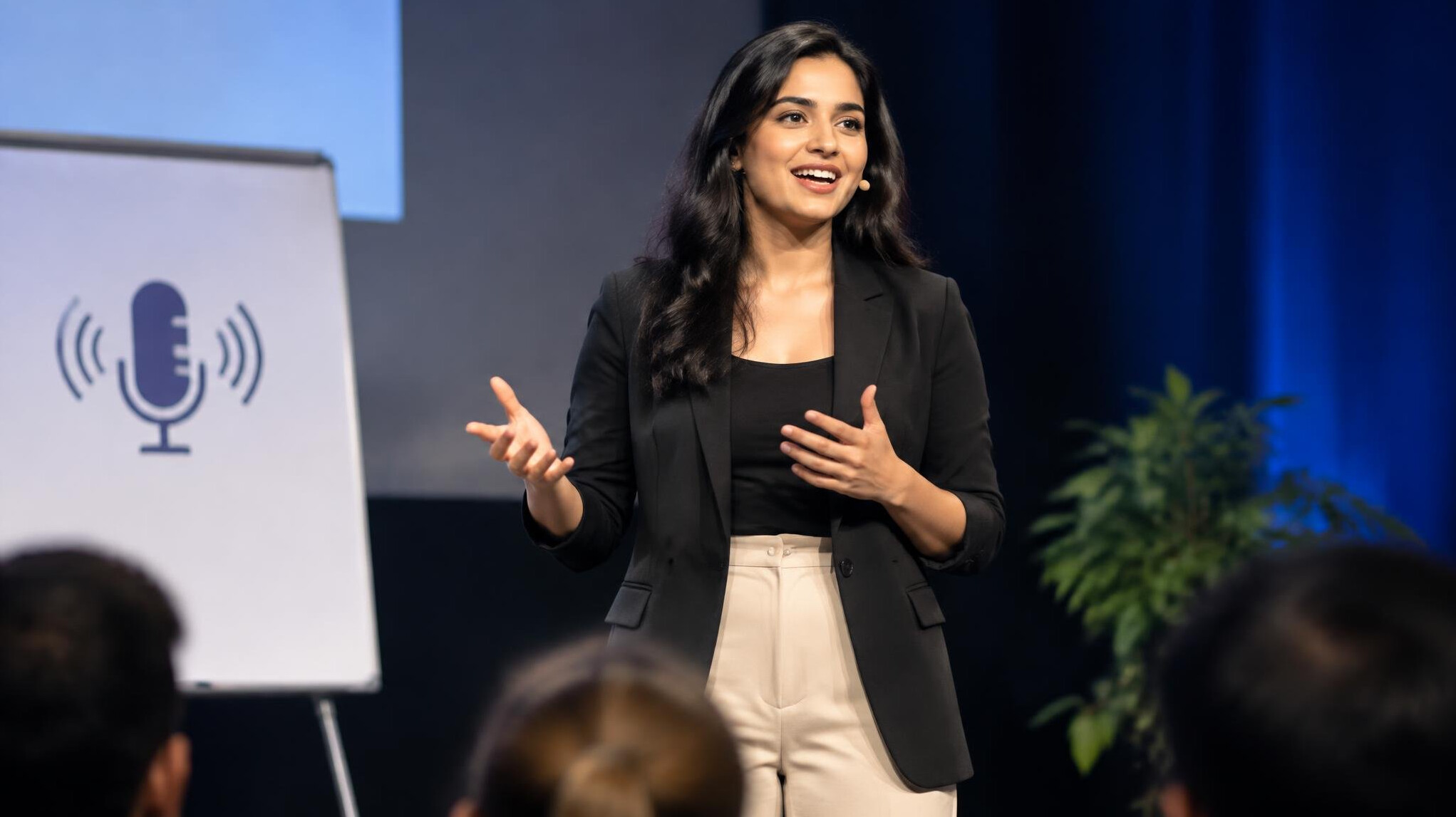 person speaking on stage