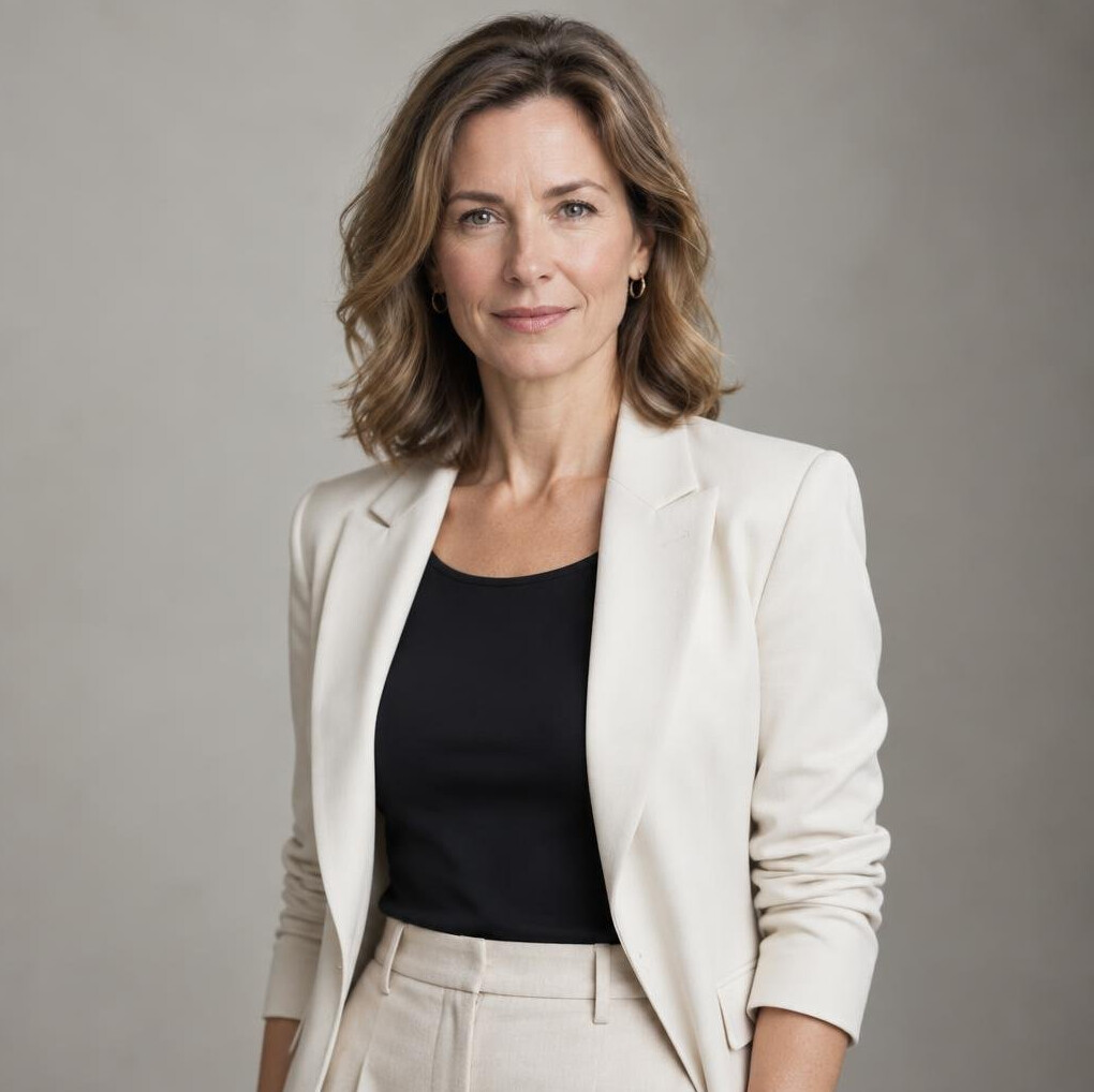 Confident woman voice and rhetoric trainer portrait